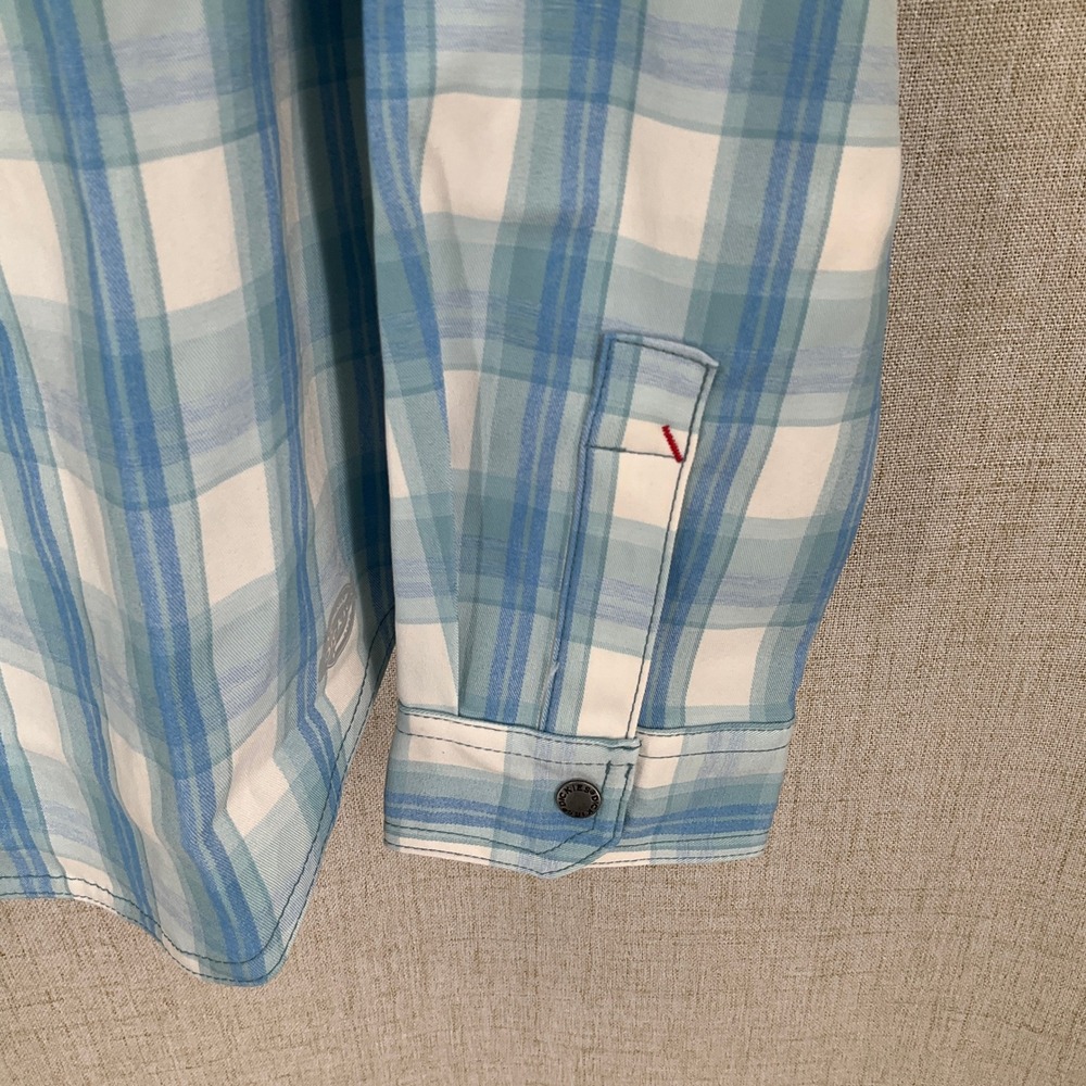 Dickies Cooling Utility Shirt Men L Blue White Polyester Temp-IQ UPF 40+ Outdoor - Picture 5 of 12